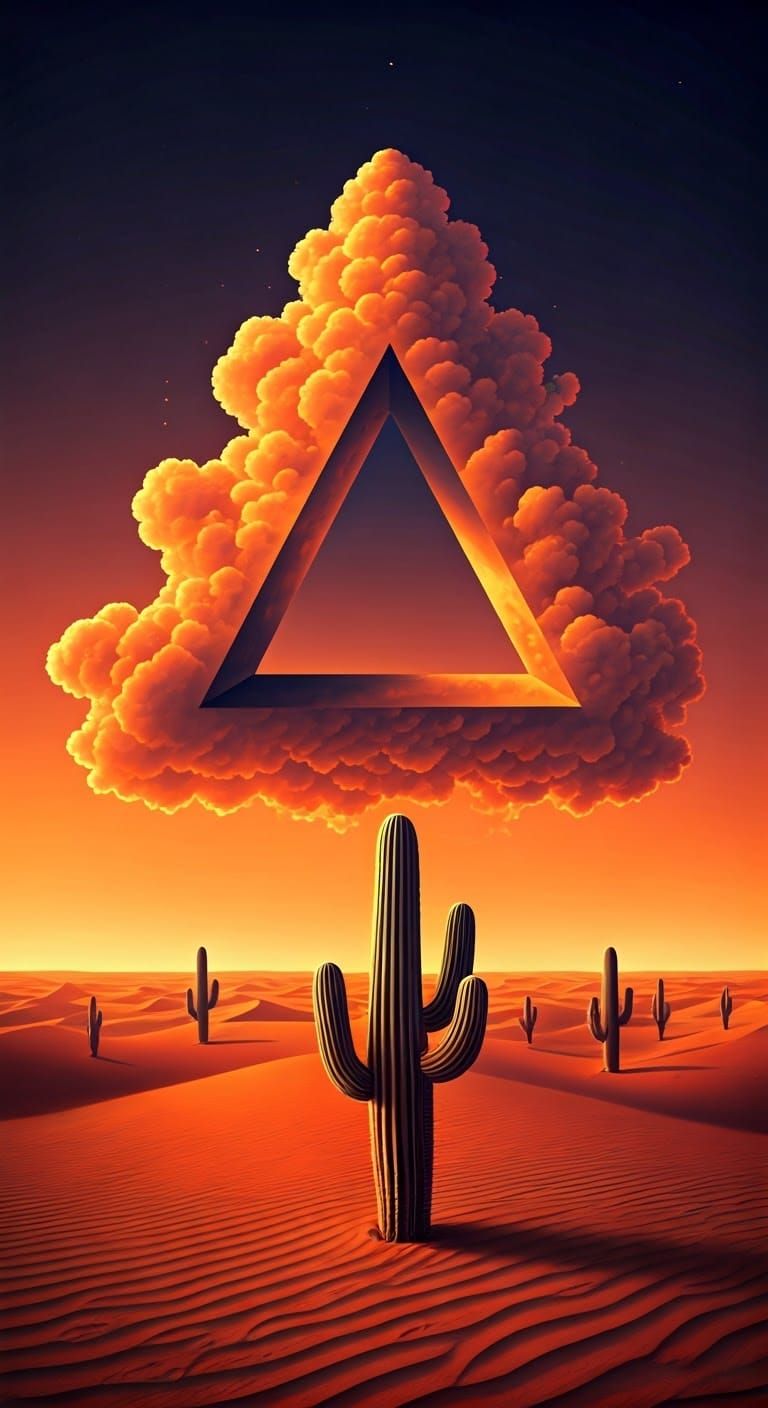 Impossible Cloud Triangle over Vermilion Desert