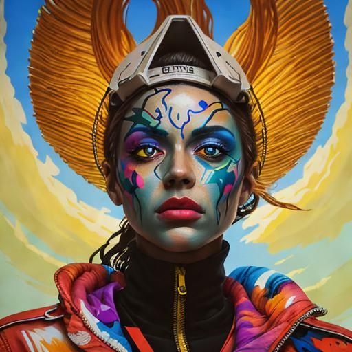 Urban Graffiti Artist in Action: Vibrant Street Art