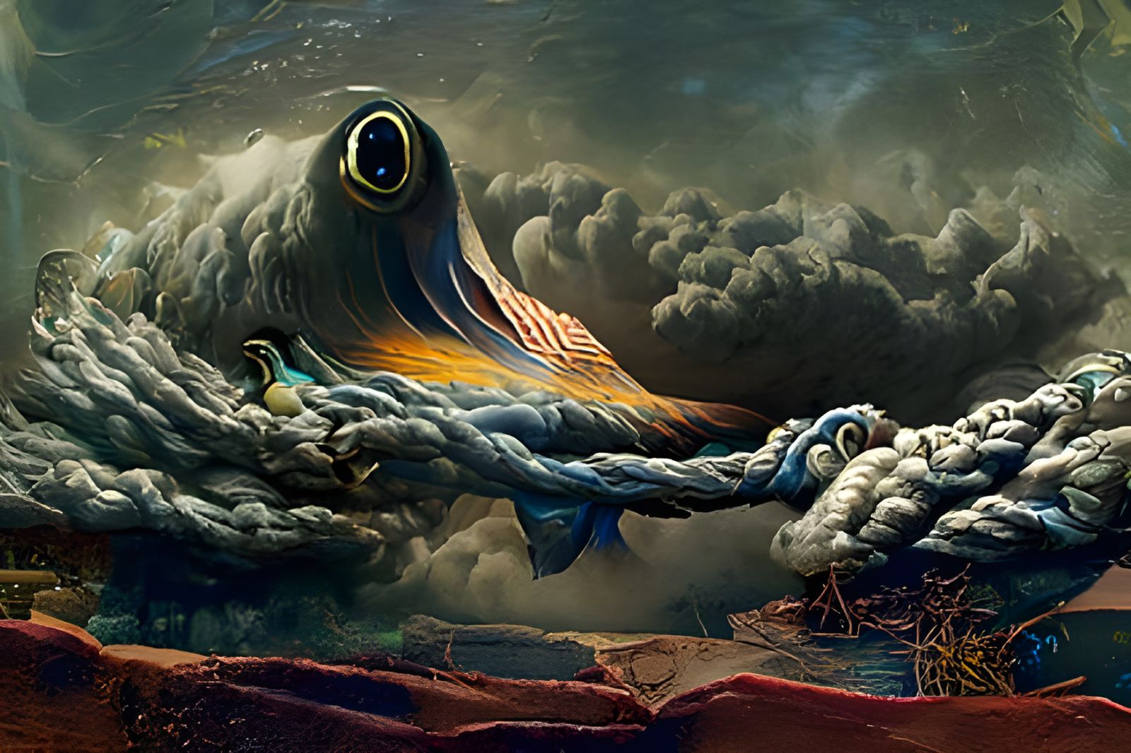 Symbolic Eye in Surreal Psychedelic Style