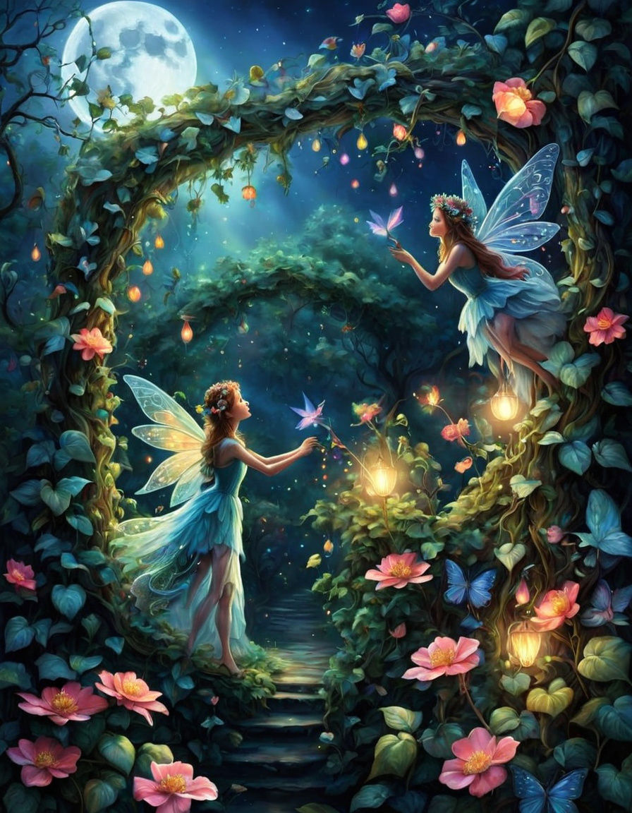 Magical Fairy Wonderland with Luminous Vines