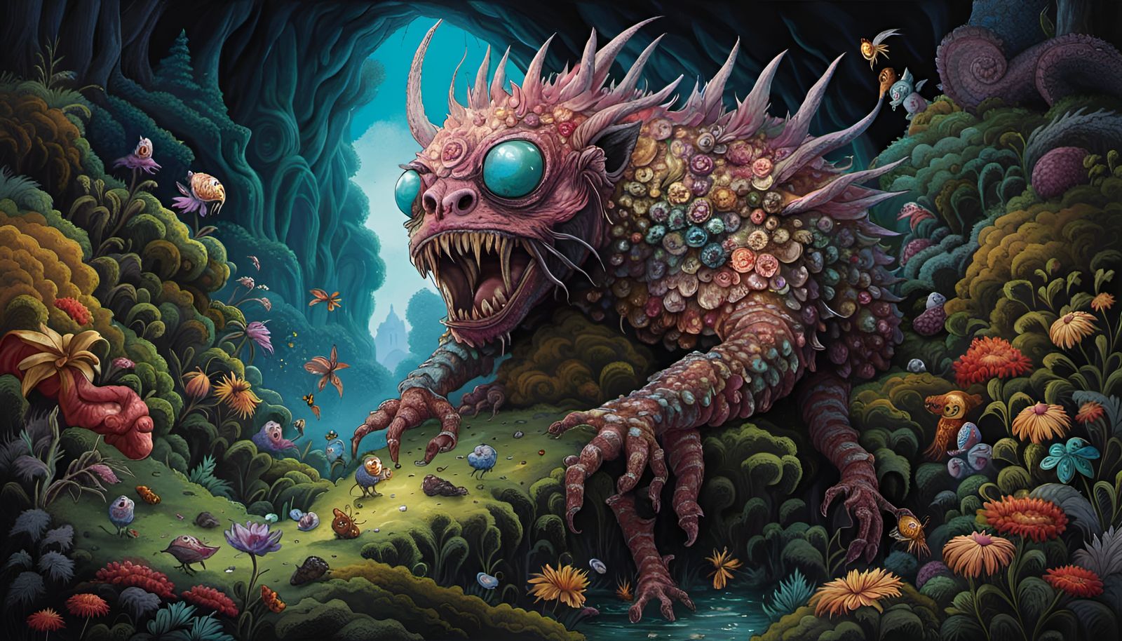 Fantastical Meadow: A Colorful Cryptozoological Map
