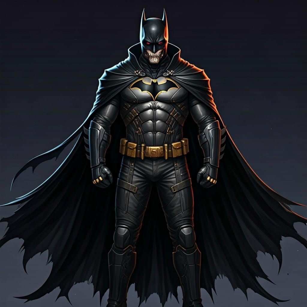 Cyberpunk Batman Cyborg in Anime Manga Style