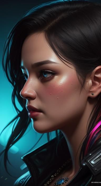 Detailed Hyperrealistic Person with Colorful Background