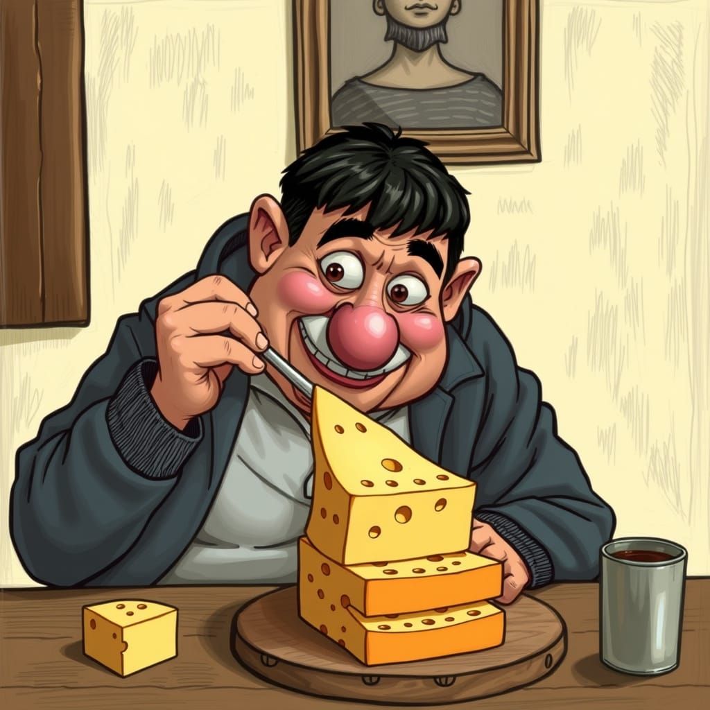 Cheese Glutton AI Image