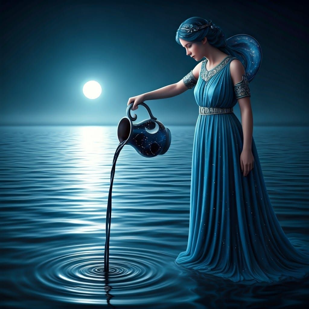 Celestial Goddess Pouring Star Ink