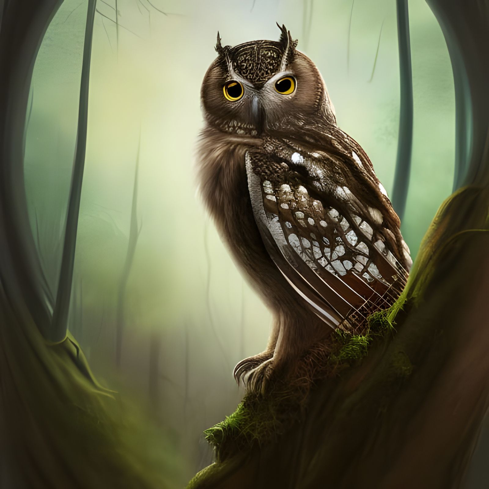 Boy in Abandoned Church Watched by Owl