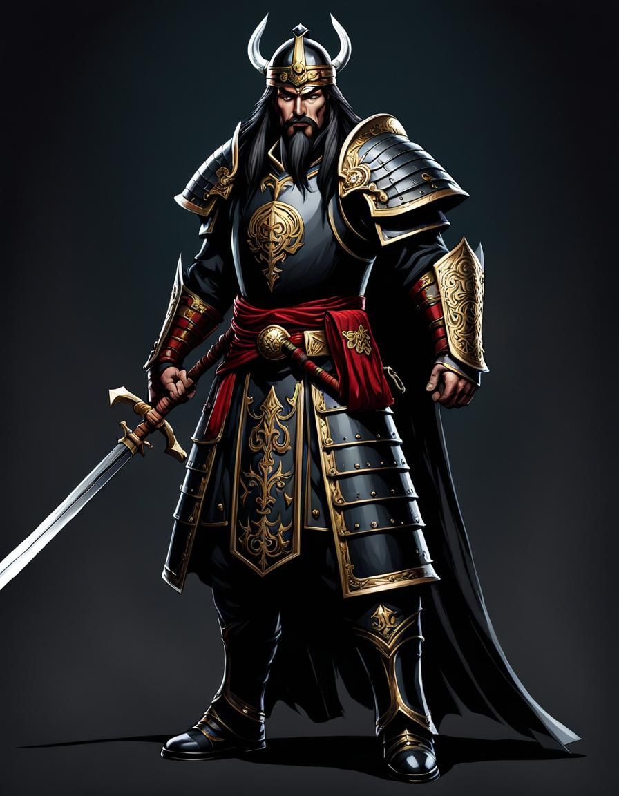 Gothic Warrior in Dark Fantasy Art Style