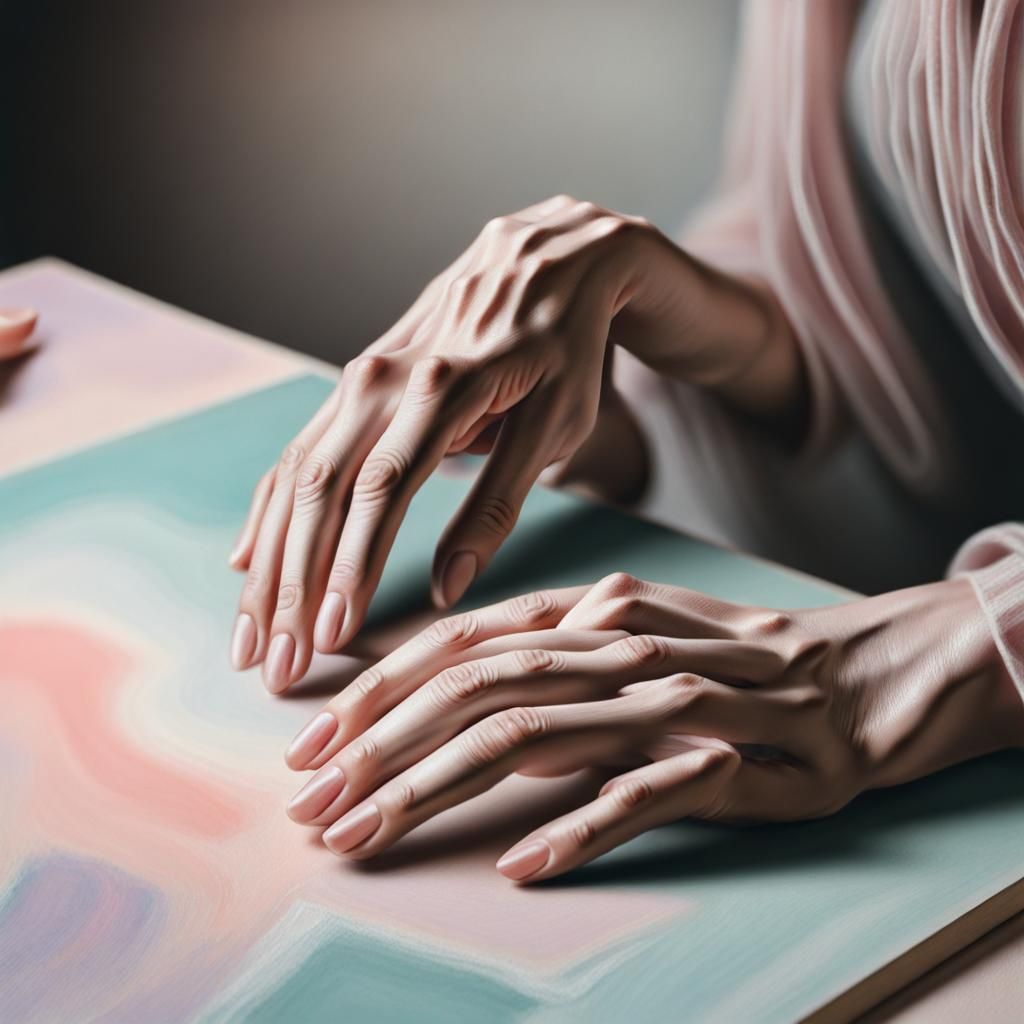 Hands as Pastel Art Illustration