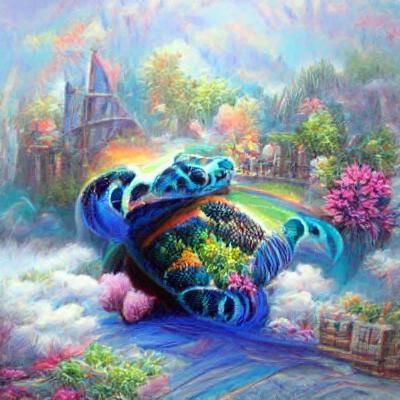 Chevron Panda Turtle in Ethereal Fantasy Style