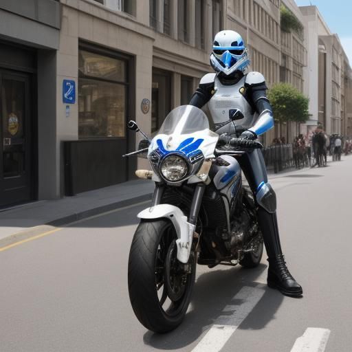 Cyberpunk Street Trooper Stands Guard