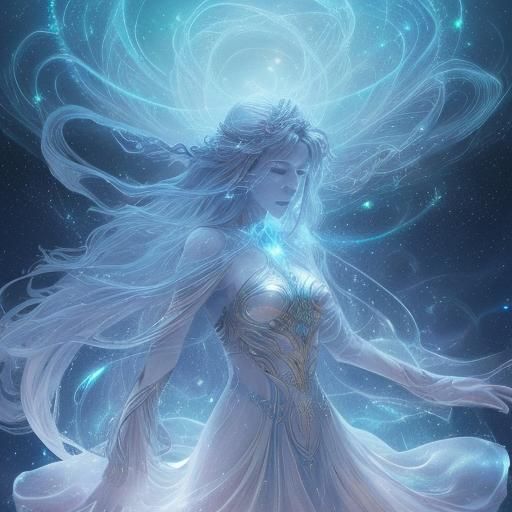 Quantum Odyssey: Celestial Beings Ride Starlight