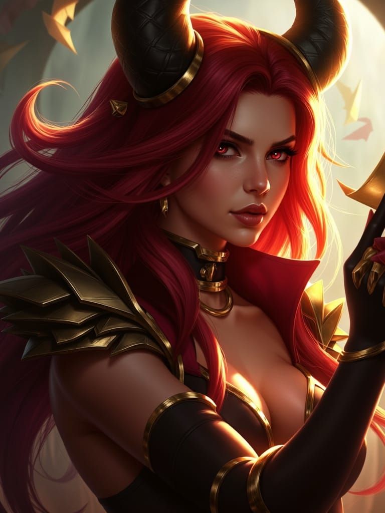 Striking Portrait of Miss Fortune in Luxurious Oil Painting ...