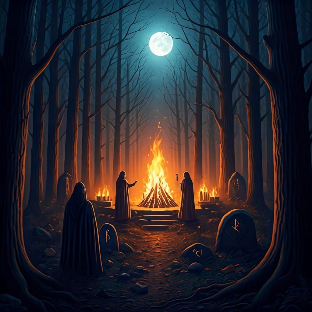 Ethereal Samhain Festival in Celtic Forest