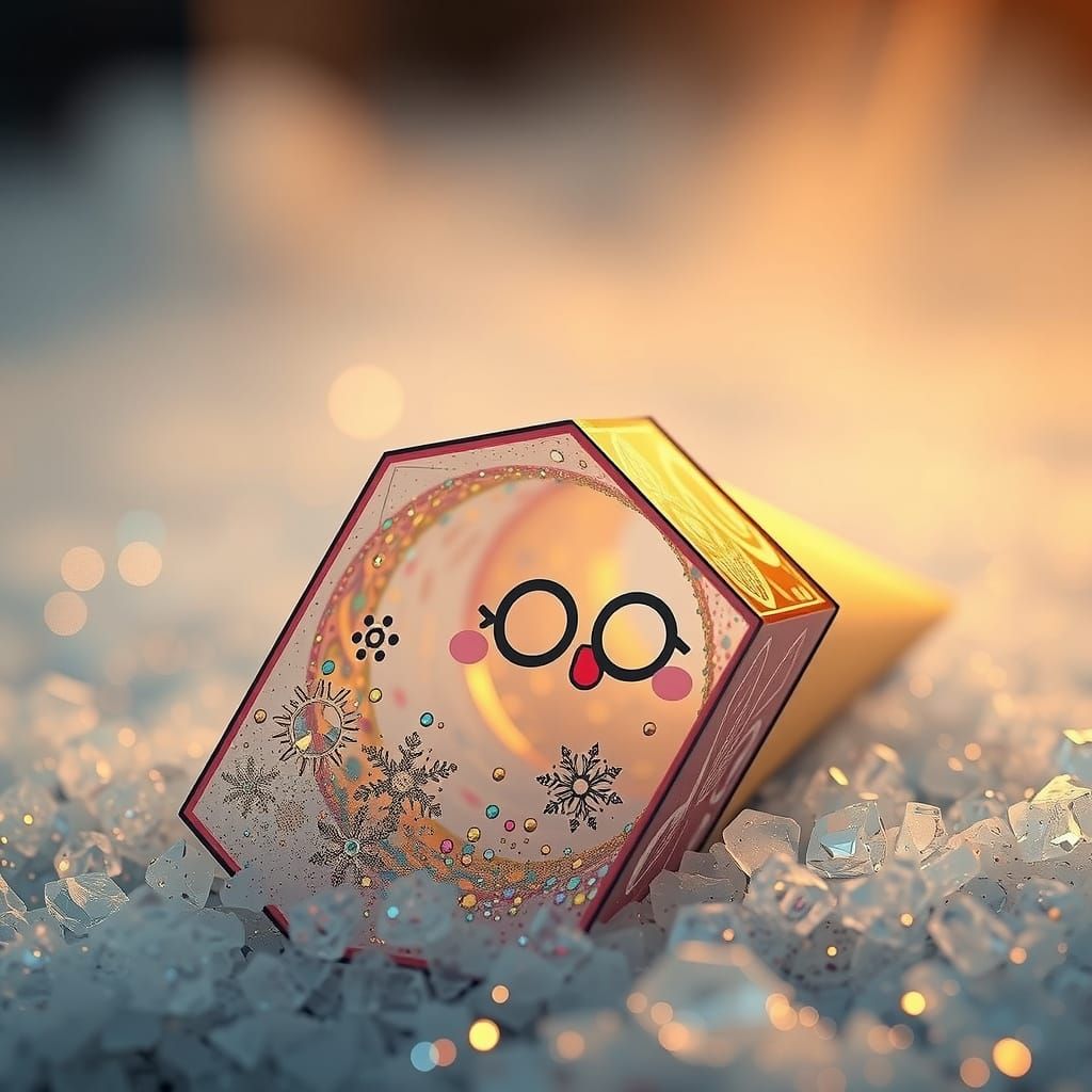 Hyperrealistic CGI of a Crumbling Glass Orb with Smiling Fac...