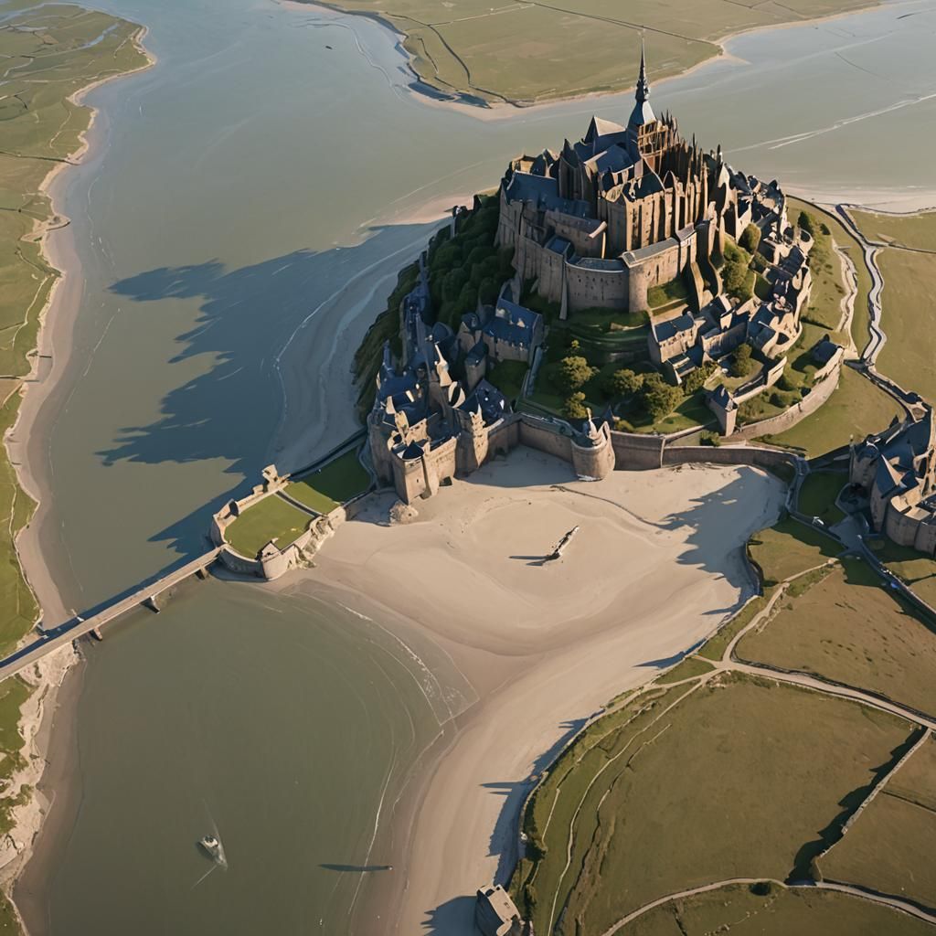 Mont Saint-Michel: Normandy Coast in Splash Art Style
