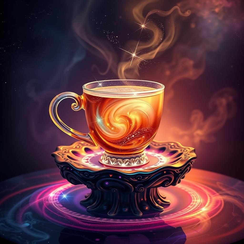 Cosmic Coffee Cup in Visionary Style