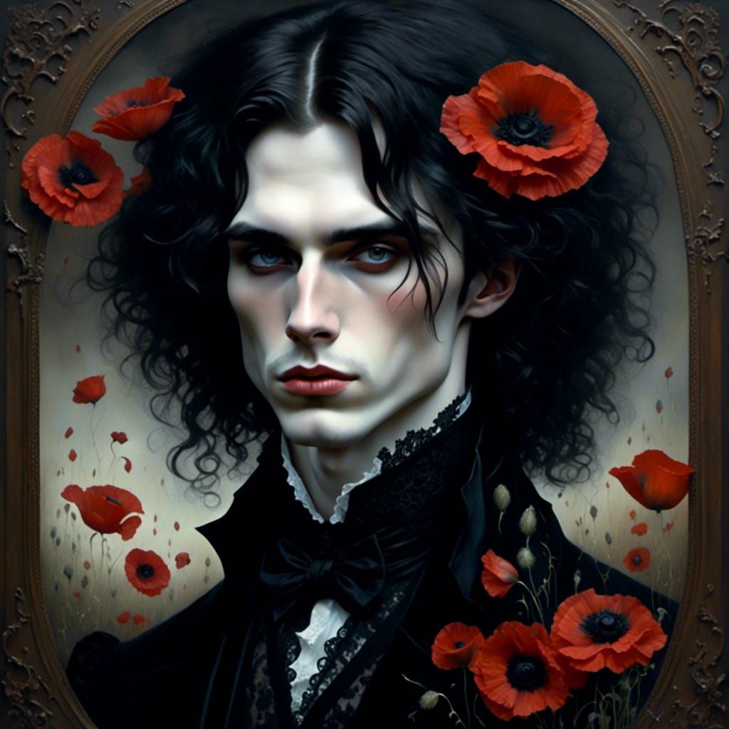 Victorian Goth: Ginger Man with Poppies