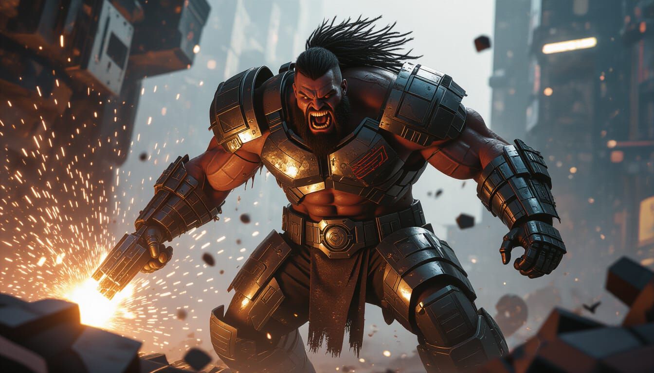 Furious Metallic Berserker Rips Apart Robots