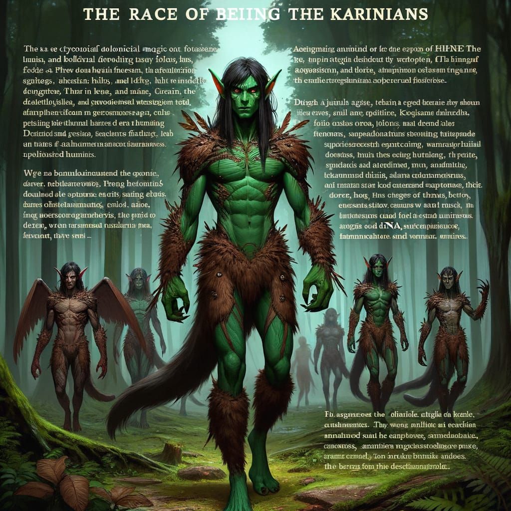 Karinians: Evolved Green-Skinned Half-Elves of the Undergrow...