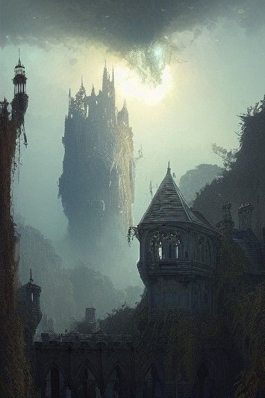 Blue Energy Gothic Castle in the Sky