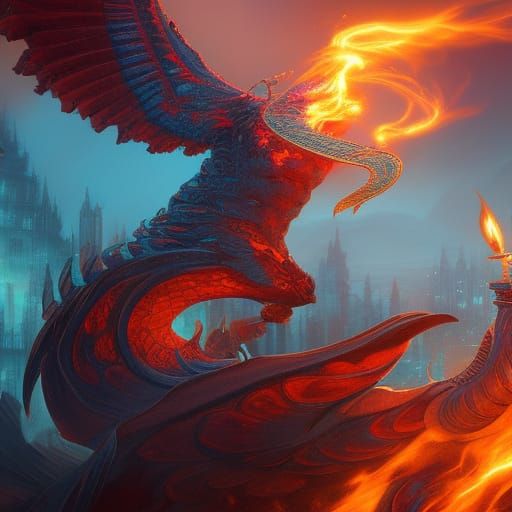 Elemental Phoenix: Detailed Fantasy Concept Art