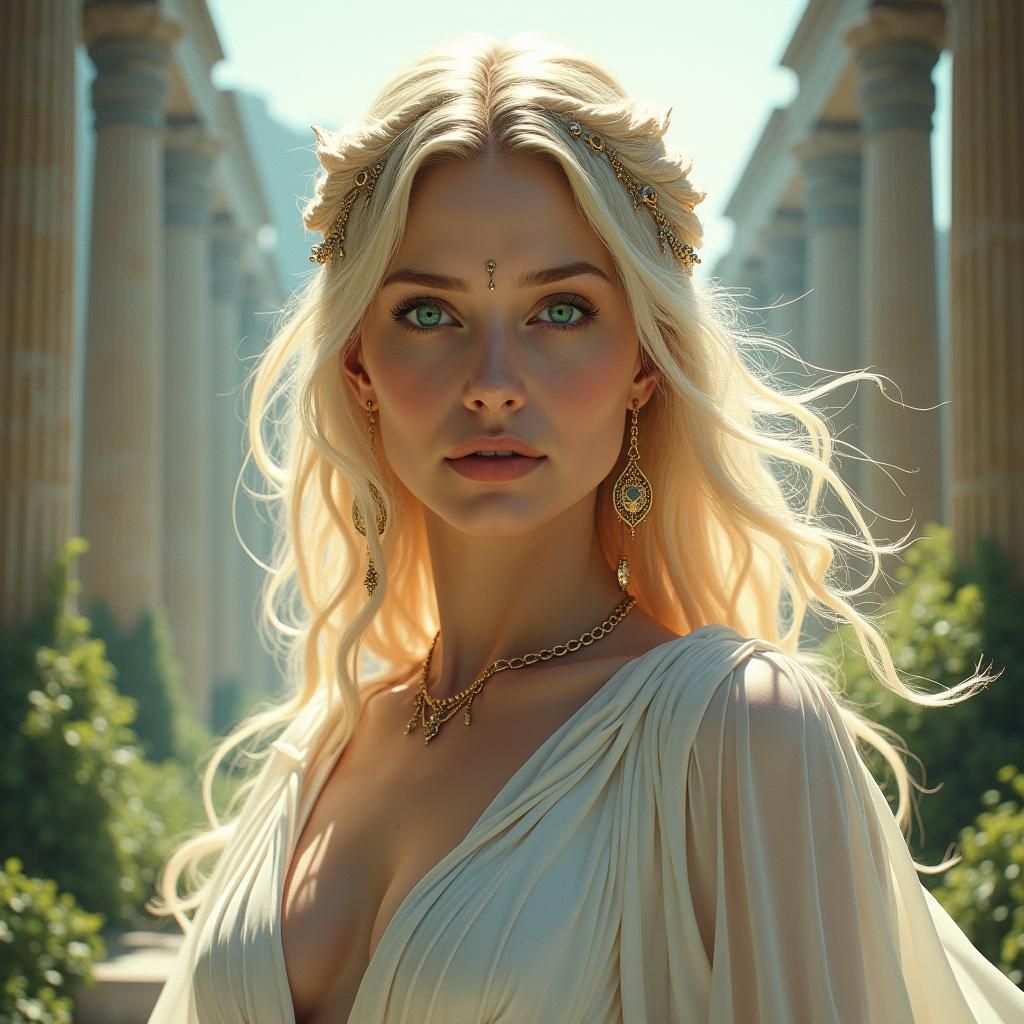 Greek Goddess Portrait in Hyperrealism