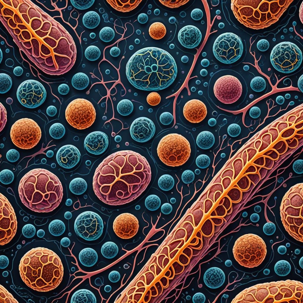 Detailed Microscopic Illustration of Connective Tissue Capsu...