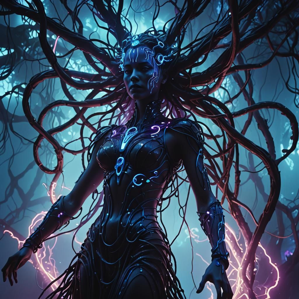 Giant A Sculpture in Dark Fantasy Cinematic Style