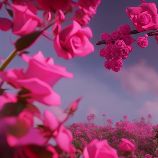Lost in the field of  a rose garden