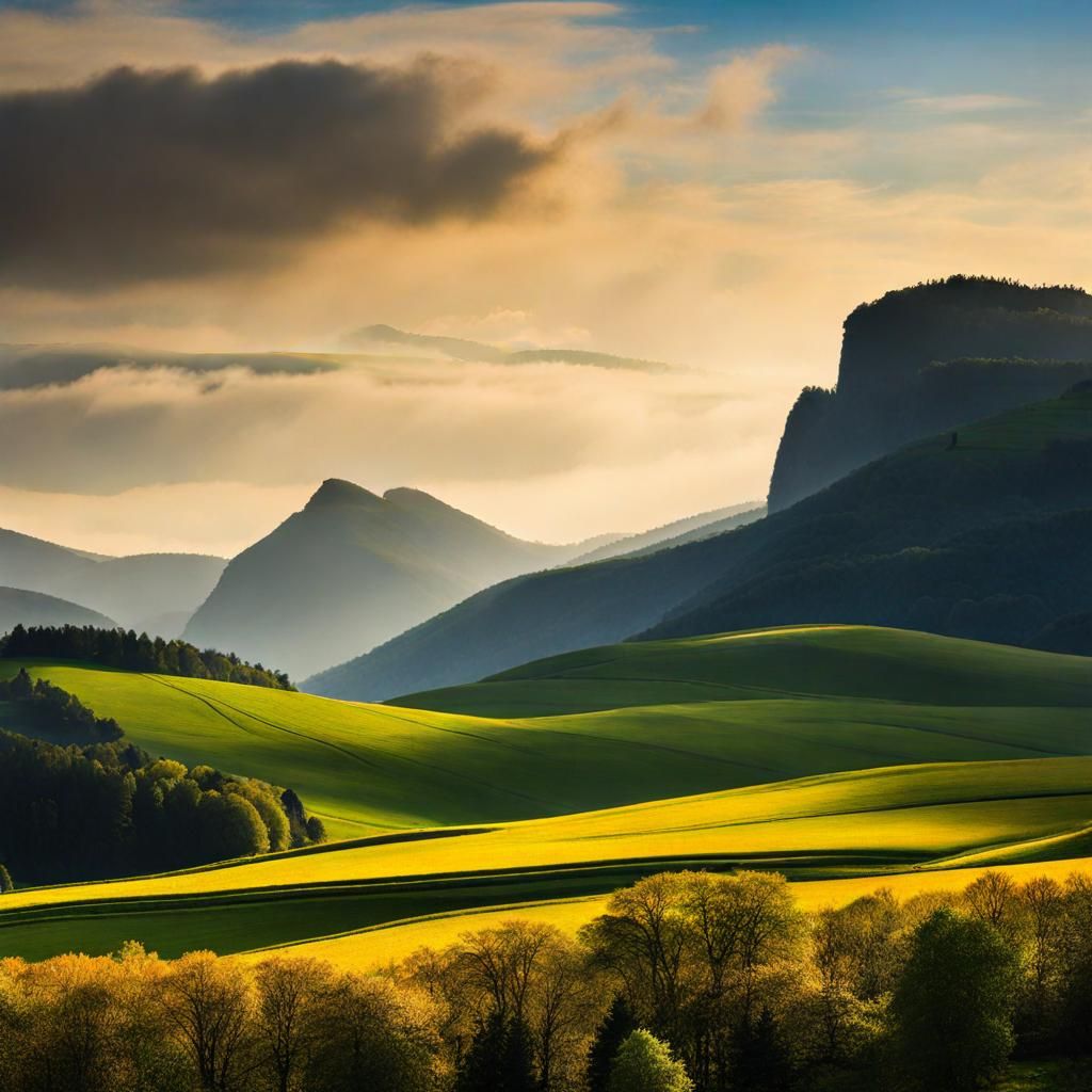 Renaissance Landscape Illustration in Raphael Style