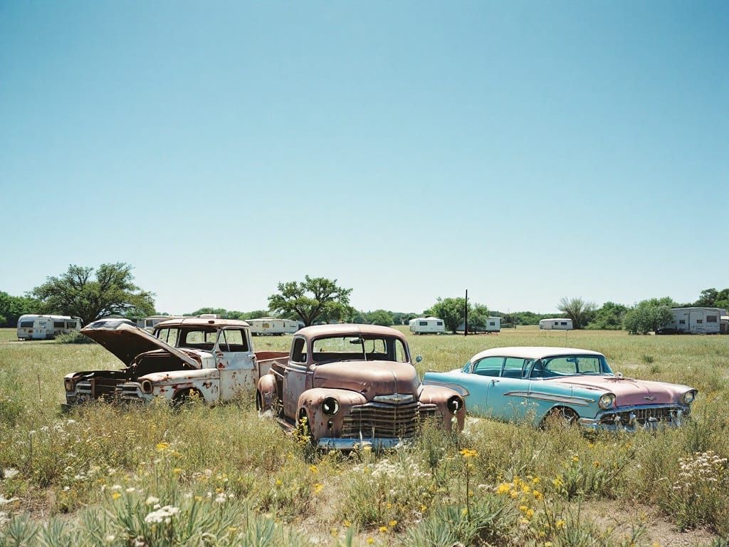 Forgotten Americana in a Sunlit Field