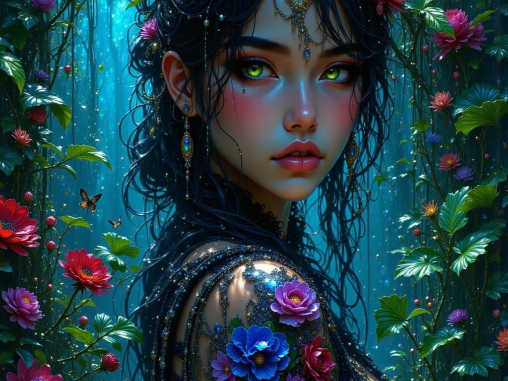 Apprehensive Woman in Toxic Secret Garden