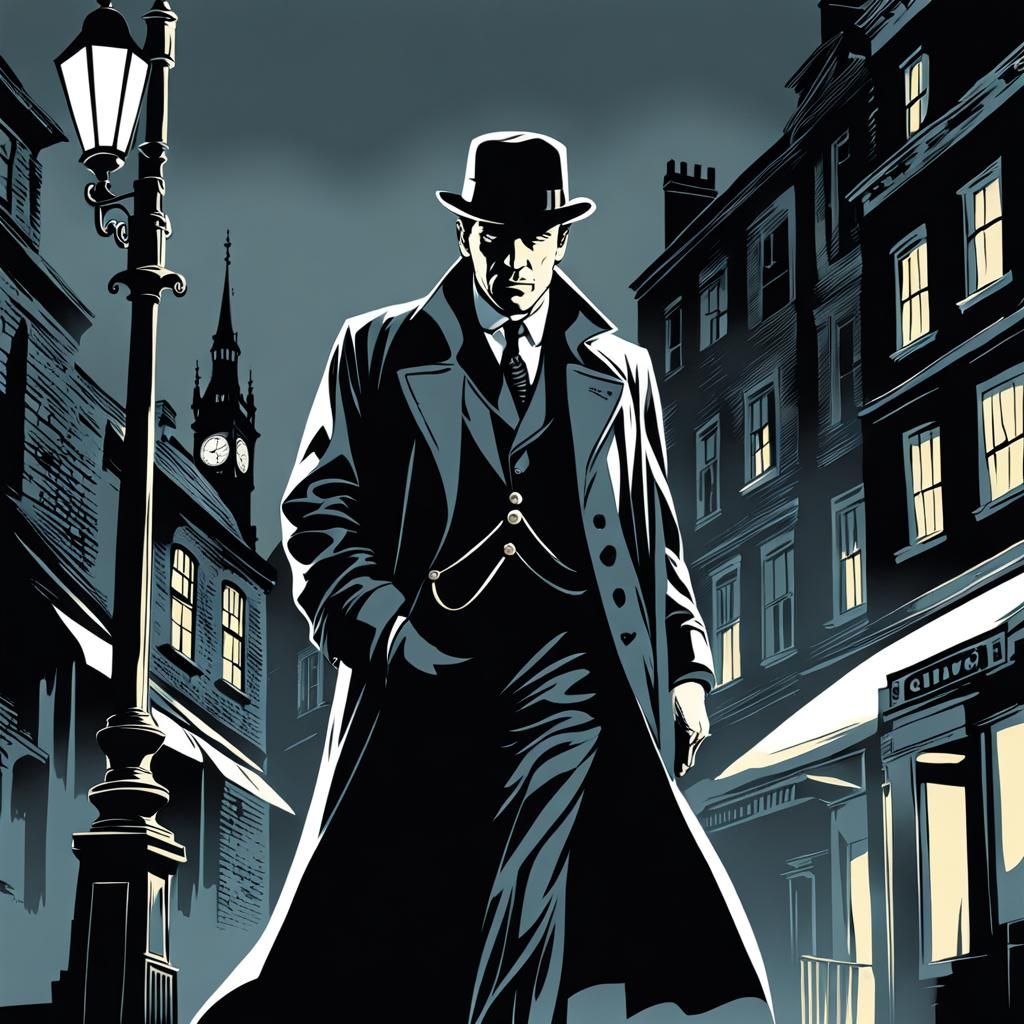Comic Noir Expressionism sherlock holmes and the pearl of death