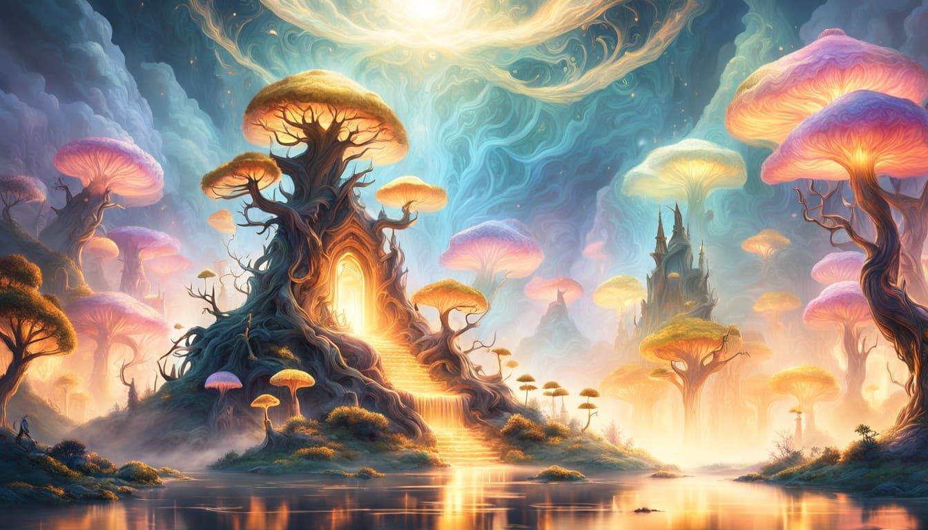 The King of the Golden Mountains in Whimsical, Dreamlike Fan...