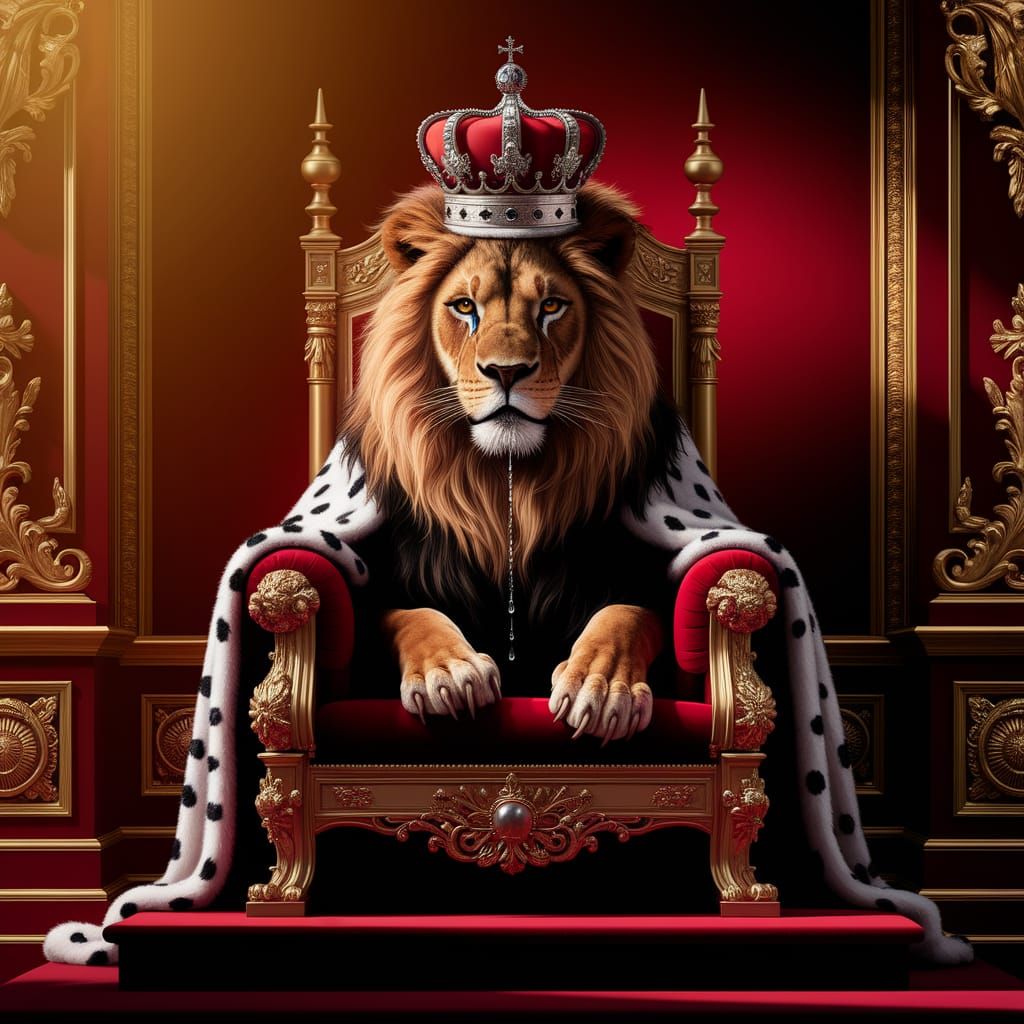 Majestic Lion's Teardrop in Royal Throne Room