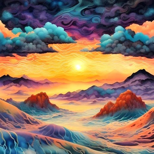 Abstract AI-Generated Wave Patterns