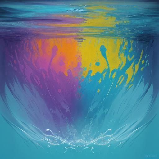 Abstract Underwater Scene with Complementary Colors