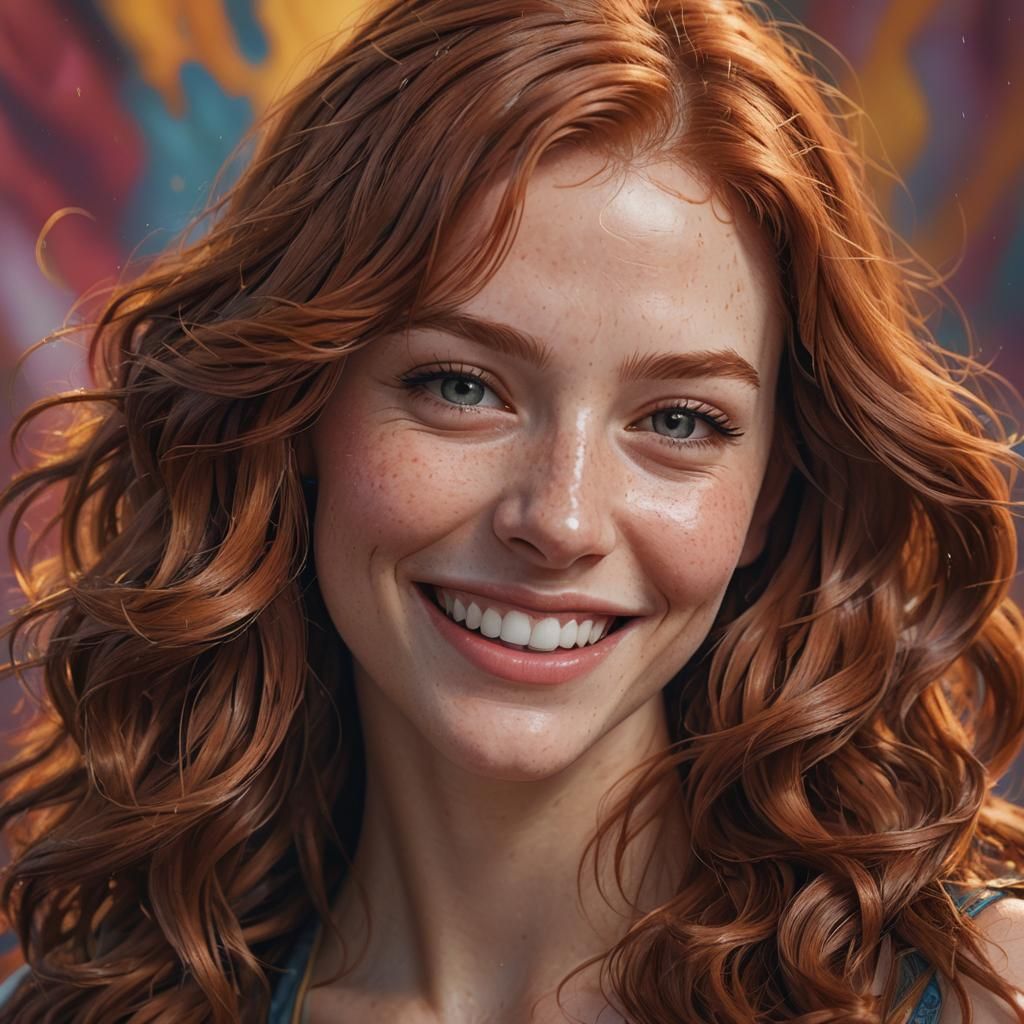 Beautiful Redhead Portrait with Dynamic Lighting