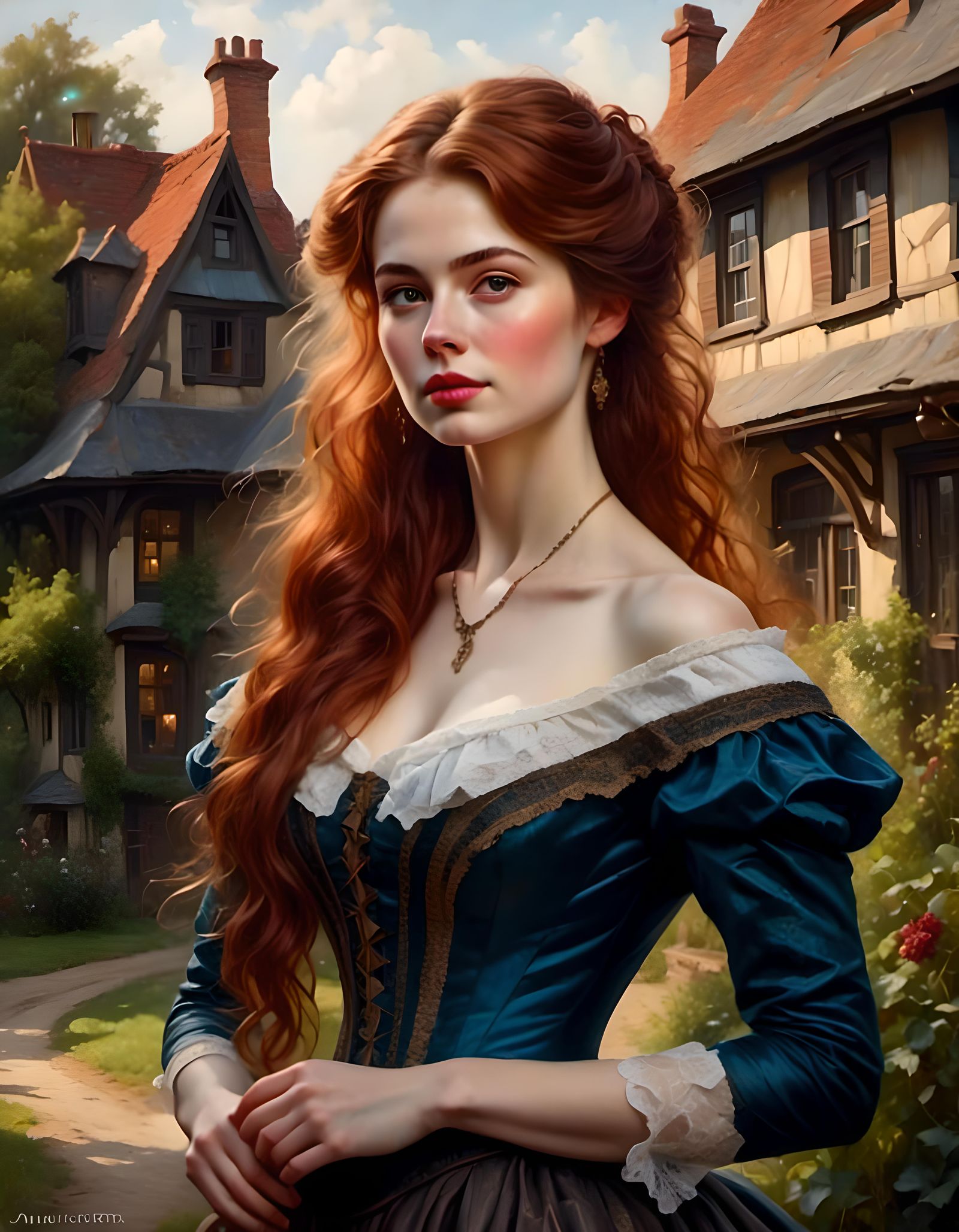 Victorian Woman Portrait in Mystical Fantasy Style