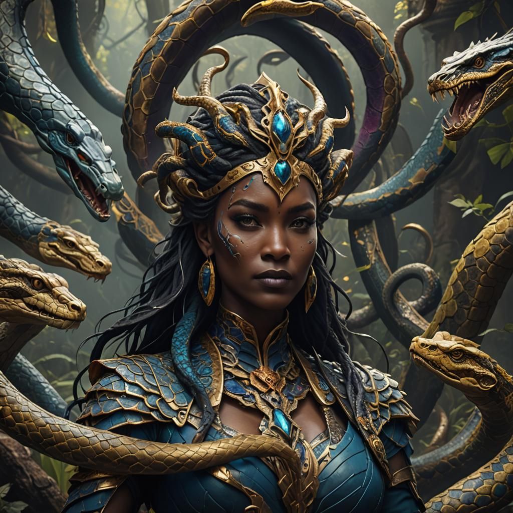 Mamba Snake Queen in Detailed Matte Painting