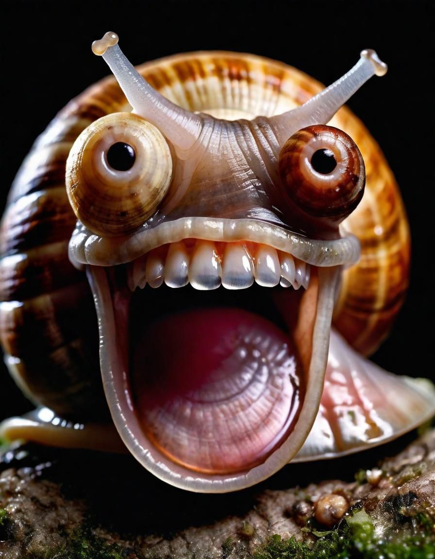 Smiling Snail Portrait in Professional Style