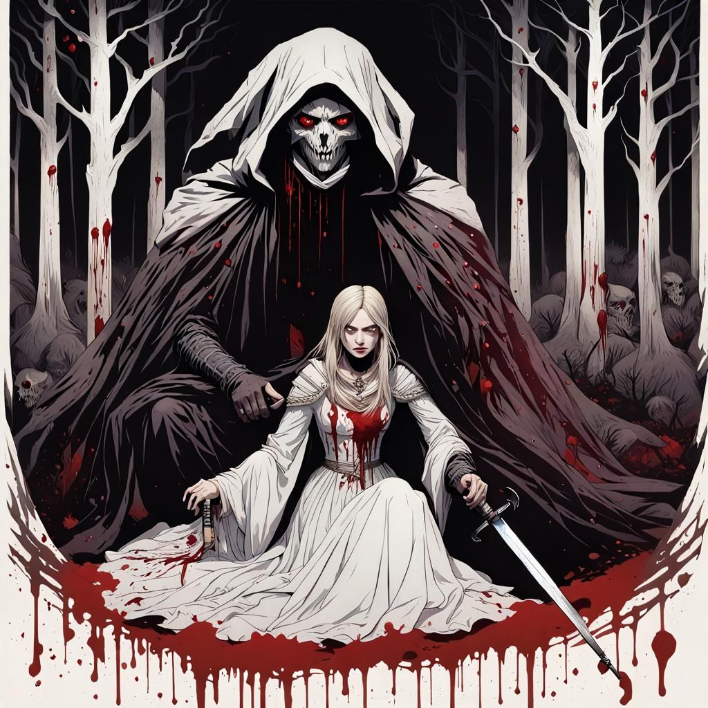 Dark Fantasy: Woman with Head and Sword