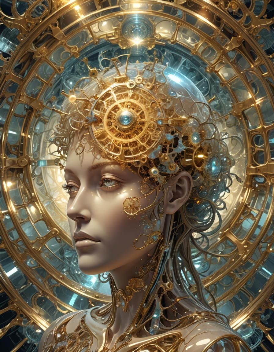 Angel's Crystal Clockwork Brain with God Rays