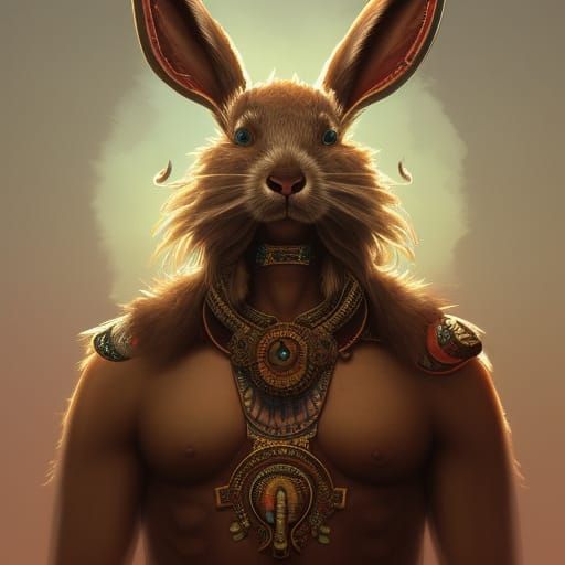 Tochtli: Aztec Rabbit God Portrait in Hyperdetail