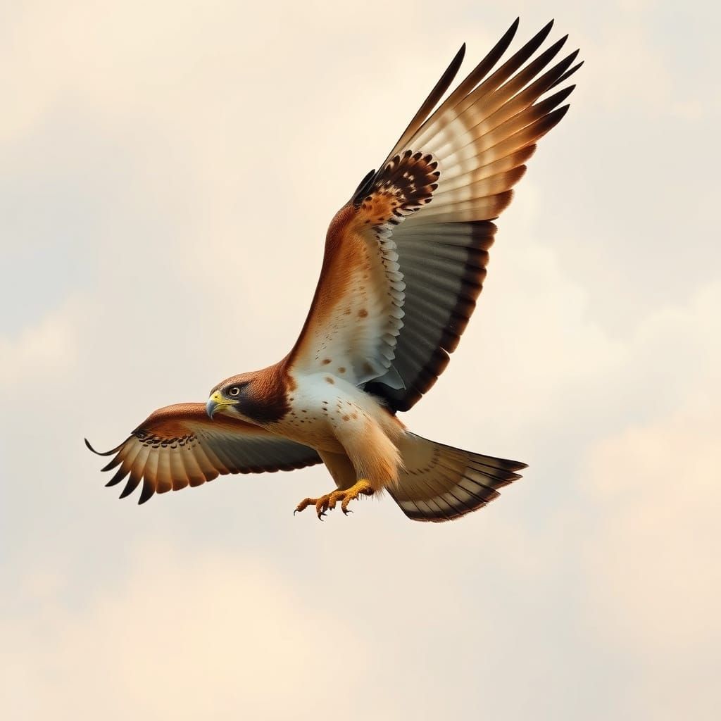 Majestic Hawk in Flight: A Wildlife Portrait