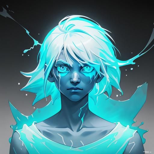 Graffiti Ghost Portrait in Low-Poly Art Style