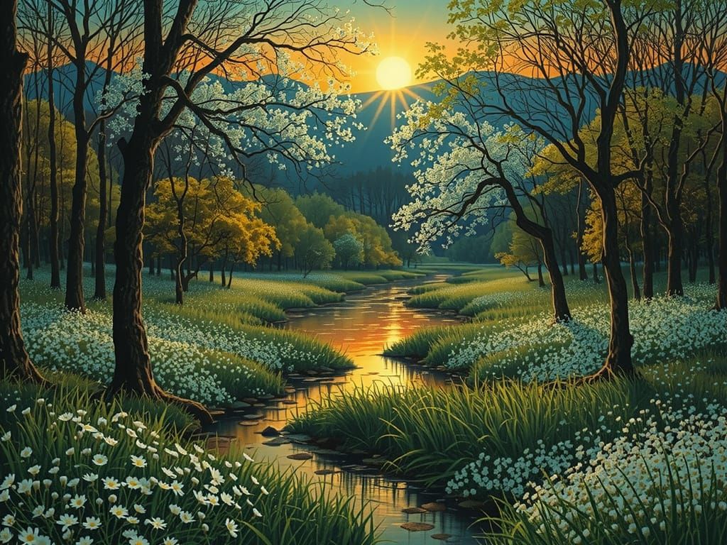 Serene Spring Scene with Blooming Wildflowers in Impressive ...