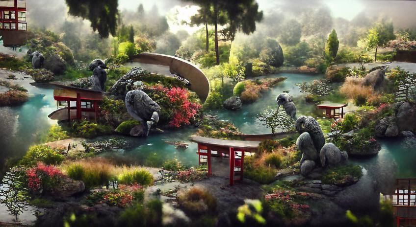 Japanese Garden: Detailed Matte Painting