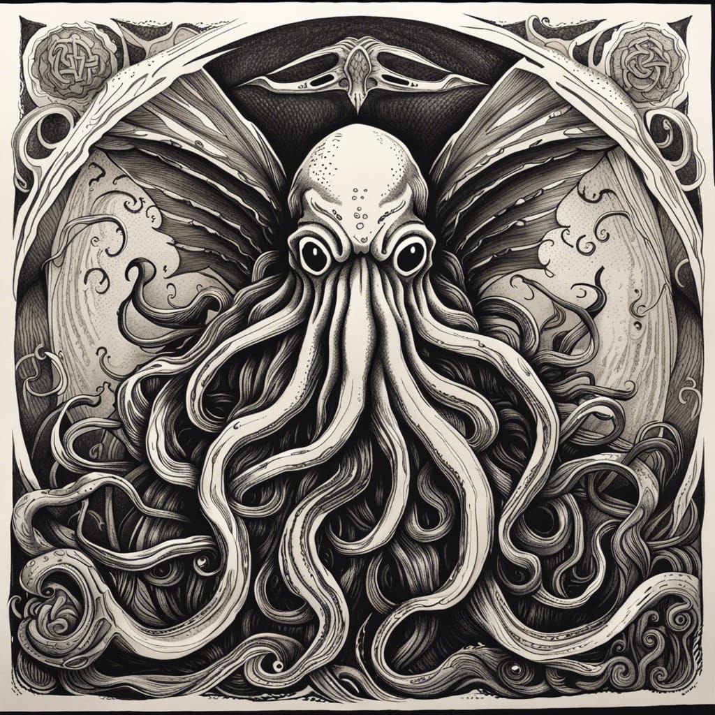 Cthulhu in Black and White Ink