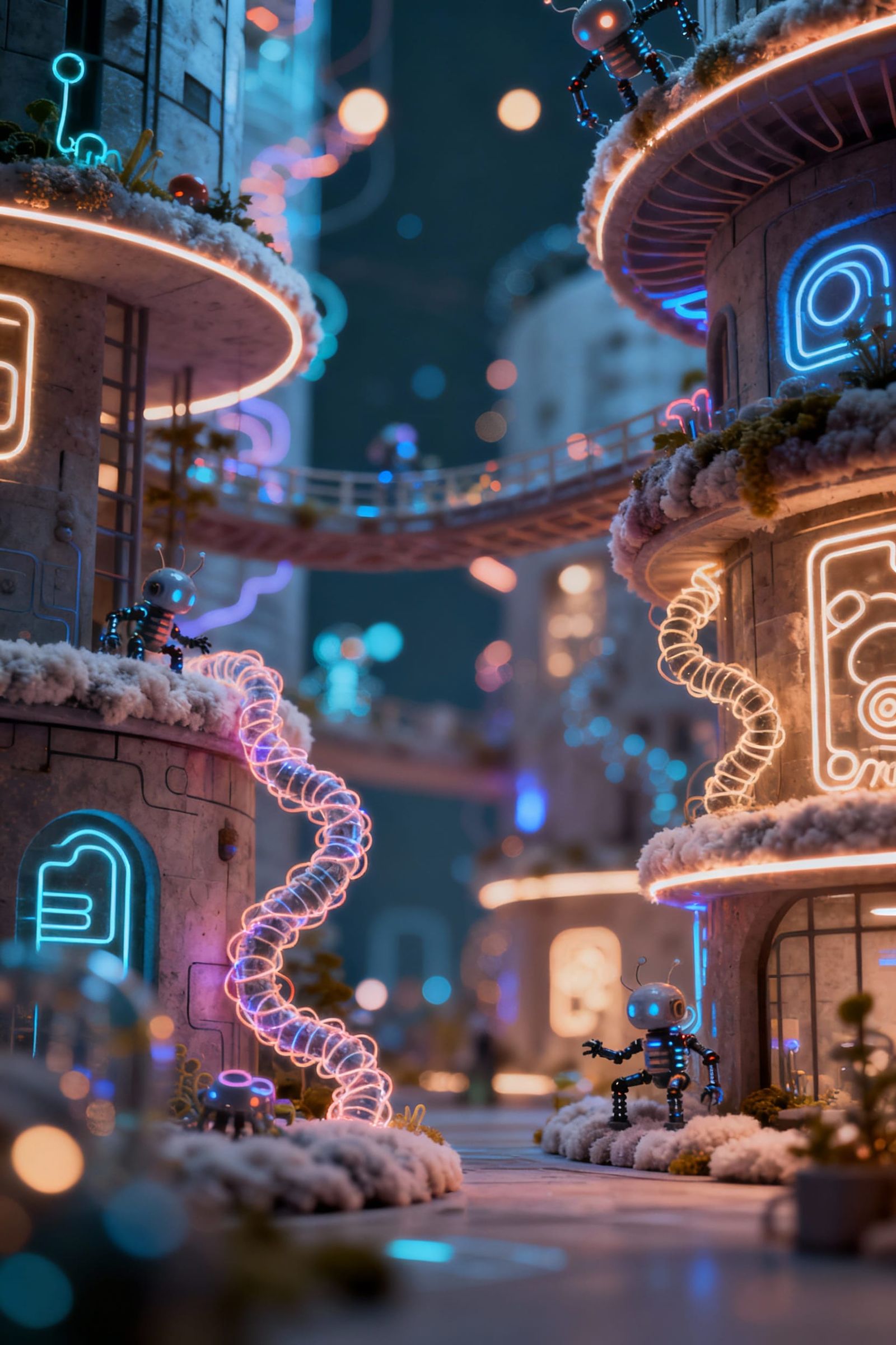 Artitechtural Negativespace Luminodoodleblend Structures wit...